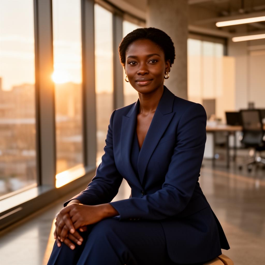 A confident financial advisor in a modern office